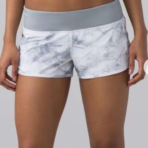 Lululemon running shorts, gray multi